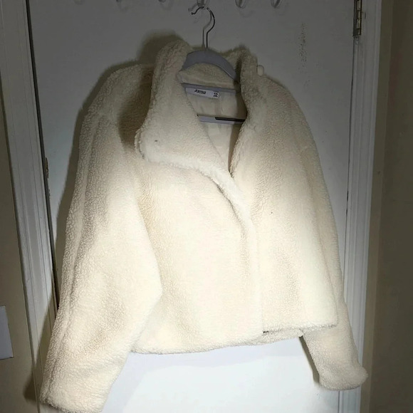 Just Fab faux shearling wrap jacket new with the tag bone white XXL - Picture 15 of 16